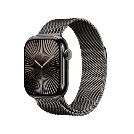Apple watch series 10, smartwatch pizarra, caja de titanio, 42 mm, pulsera milanesa pizarra, celular mx053qf/a
