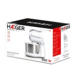 Batidora reposteria haeger max mixer pro 500w 5 velocidades + turbo 2 varillas batidoras 2 varillas amasadoras bol acero inox. 3