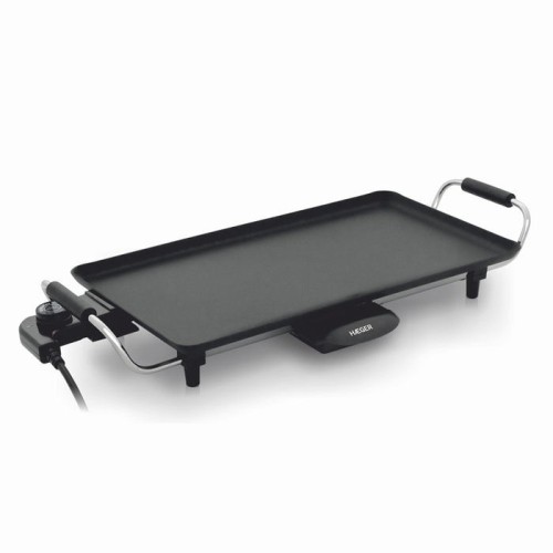 Plancha eléctrica para asar haeger baking plate 200w 460*260mm grill eléctrico bandeja de residuos 5 niveles de temperatura