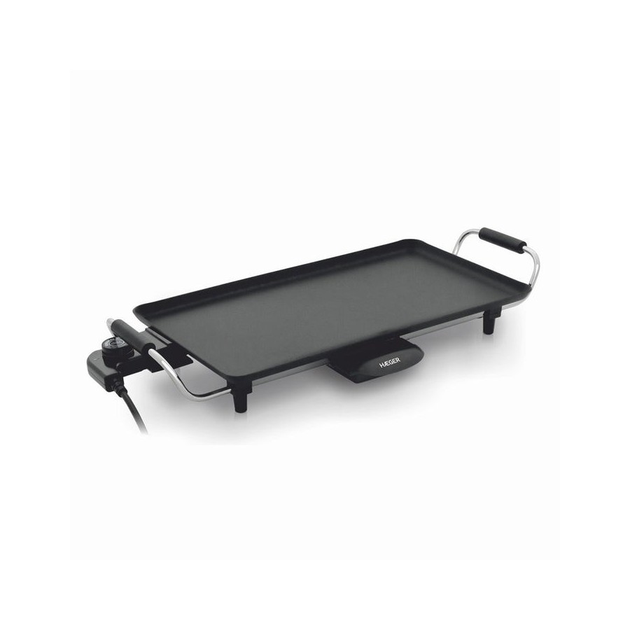 Plancha eléctrica para asar haeger baking plate 200w 460*260mm grill eléctrico bandeja de residuos 5 niveles de temperatura