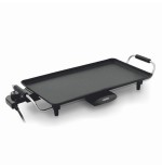 Plancha eléctrica para asar haeger baking plate 200w 460*260mm grill eléctrico bandeja de residuos 5 niveles de temperatura