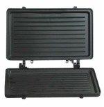 Sandwichera haeger zammy 750w placas antiadherentes tapa con bloqueo apagado automático protección sobrecalentamiento