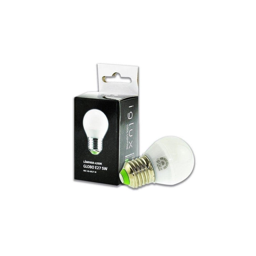 Bombilla globo iglux xg-0527-n 5w e27 4200ºk ángulo 120 400 lumenes ip 20