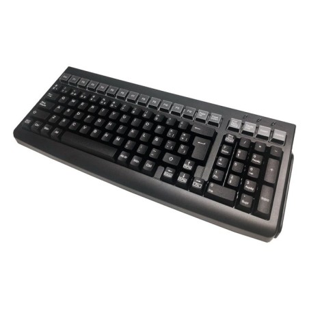 Teclado pos reducido 398 mm. con lector de banda magnética 3 pistas, negro, usb.