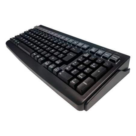 Teclado pos reducido 398 mm. con lector de banda magnética 3 pistas, negro, usb.