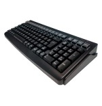 Teclado pos reducido 398 mm. con lector de banda magnética 3 pistas, negro, usb.