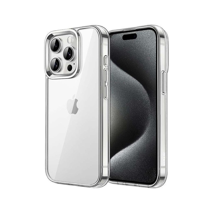 Funda antigolpes premium para iphone 16 pro 6.3 acrílico anti-amarillo transparente