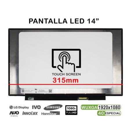 Pantalla led táctil de 14" para portátil n140hcn ea1 rev.c1 01yn151 fhd 40pines 315mm