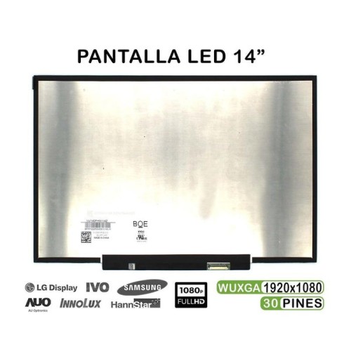 Pantalla led de 14" para portátil nv140fhm n4z fhd 30 pines
