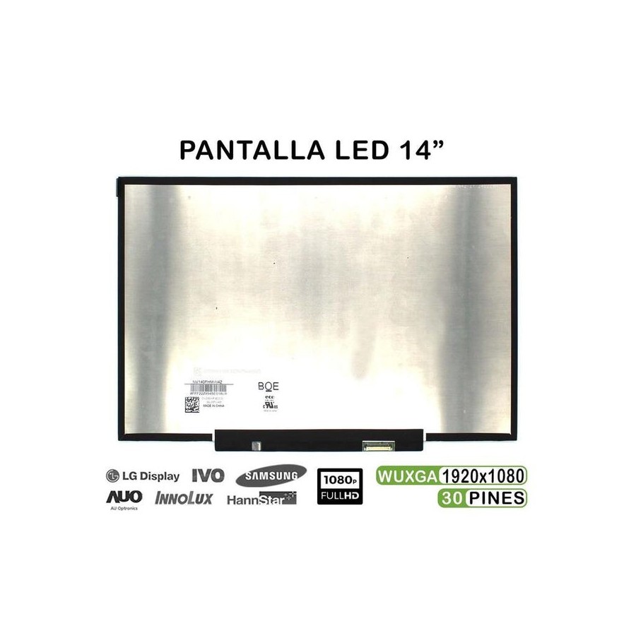 Pantalla led de 14" para portátil nv140fhm n4z fhd 30 pines