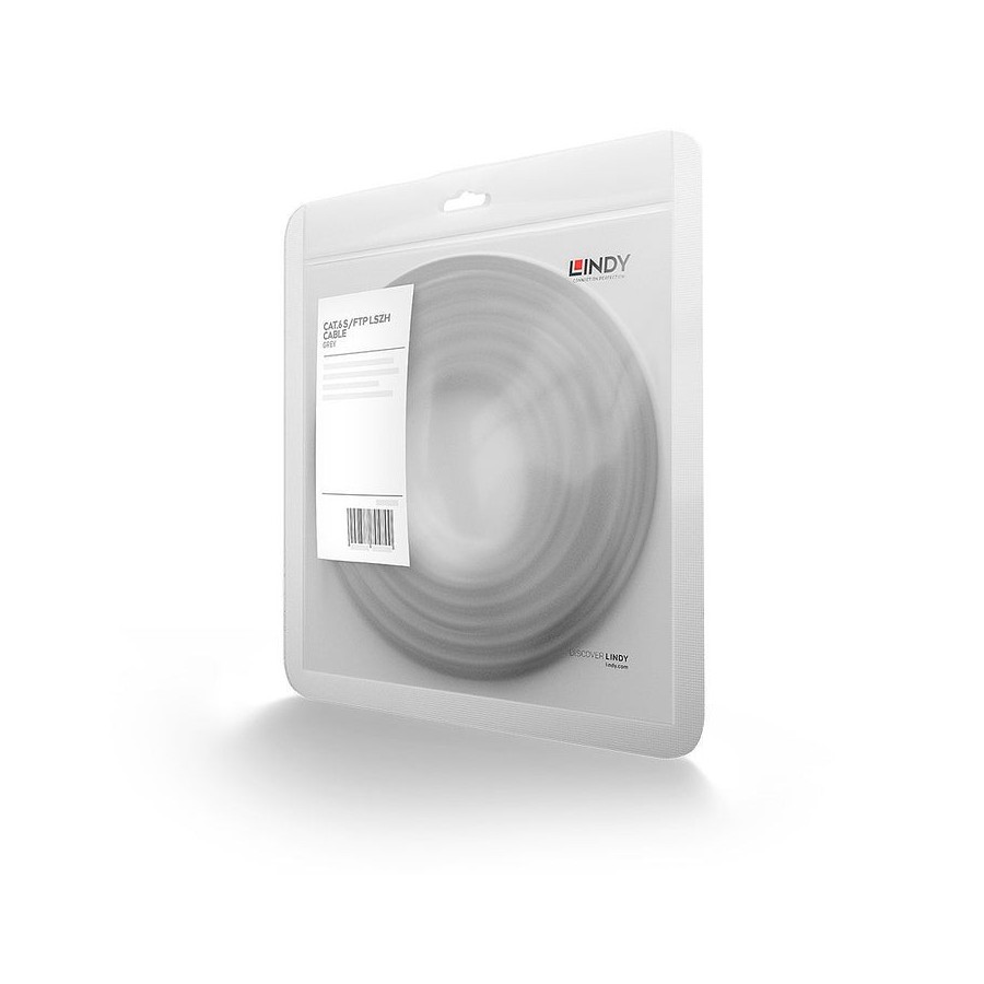 Lindy cable de red cat6 smp s ftp pimf gris 0.30m