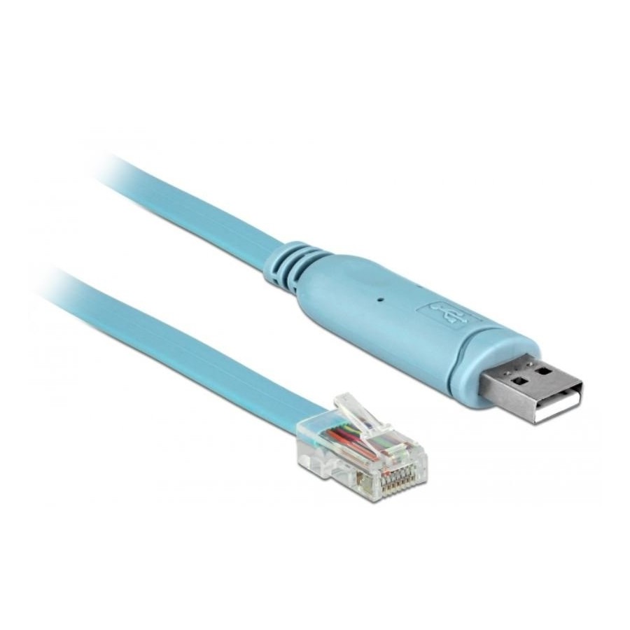 Delock 64185 adaptador de cable de vídeo 2 m rj-45 usb tipo a azul