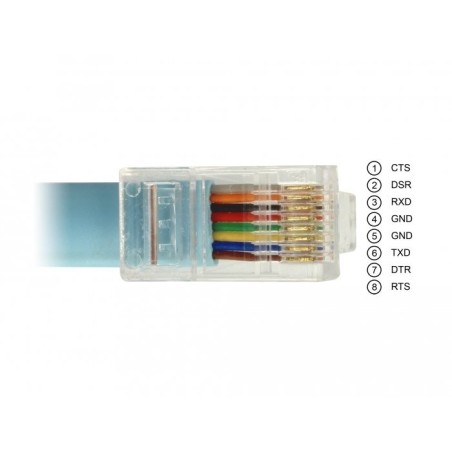Delock 64185 adaptador de cable de vídeo 2 m rj-45 usb tipo a azul