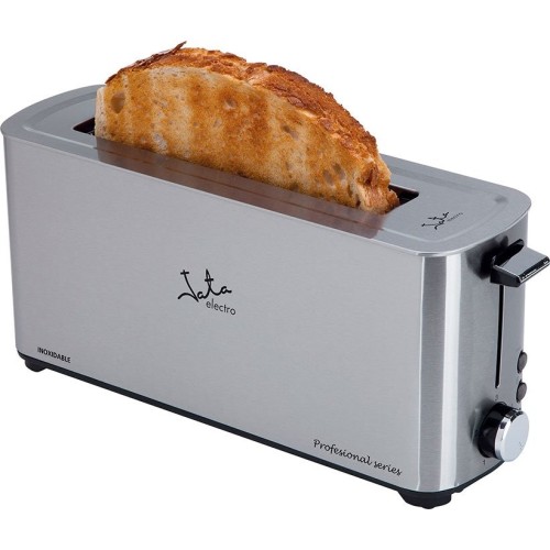 Tostadora jata tt1043 1000w cuerpo acero inox boca ancha 40mm 5 posiciones tostado pulsador parada voluntaria