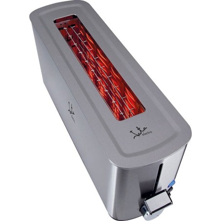 Tostadora jata tt1043 1000w cuerpo acero inox boca ancha 40mm 5 posiciones tostado pulsador parada voluntaria