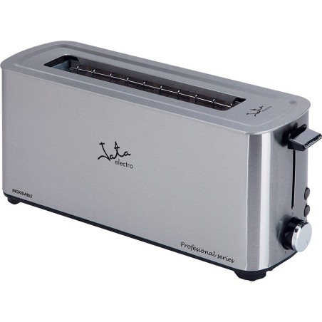 Tostadora jata tt1043 1000w cuerpo acero inox boca ancha 40mm 5 posiciones tostado pulsador parada voluntaria
