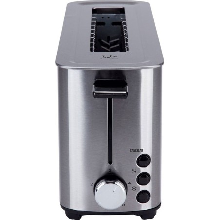 Tostadora jata tt1043 1000w cuerpo acero inox boca ancha 40mm 5 posiciones tostado pulsador parada voluntaria