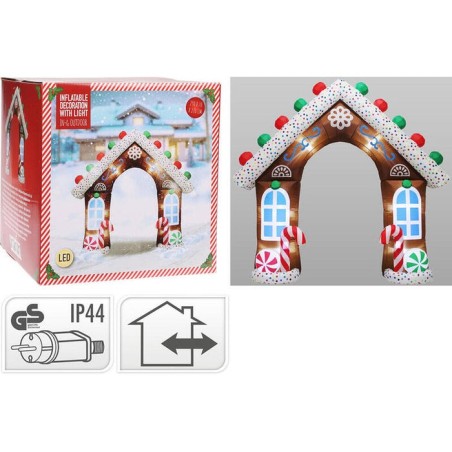 Inflable casita caramelo con led, ip44, 220v, 290x70x270cm. basics