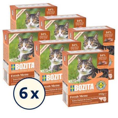 Comida húmeda para gatos bozita fresh menu sterilised extra chicken with beef  370g
