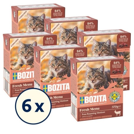 Comida húmeda para gatos bozita esterilizada - juego, piezas en jalea  370g