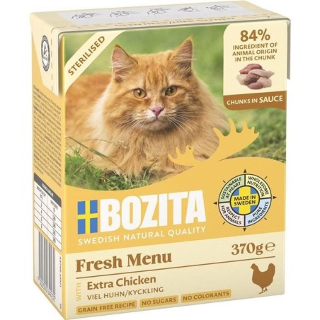 Comida húmeda para gatos bozita esterilizada - trozos de pollo extra en salsa  370g