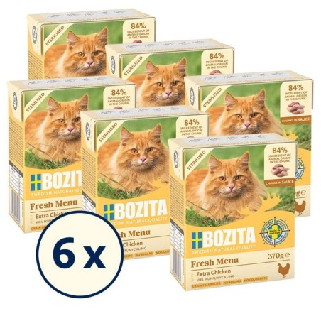 Comida húmeda para gatos bozita esterilizada - trozos de pollo extra en salsa  370g