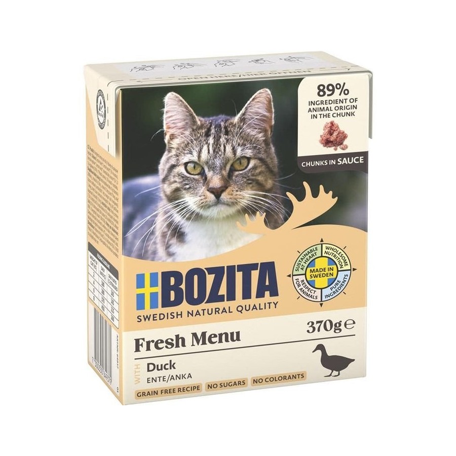 Comida húmeda para gatos pato en salsa bozita  370g