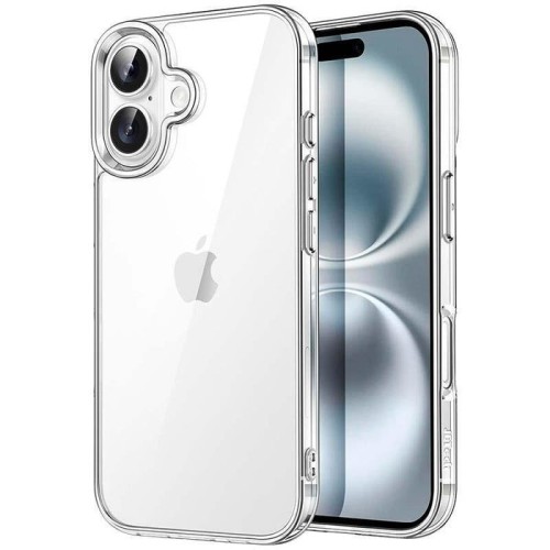 Funda antigolpes premium para iphone 16 plus 6.7" acrílico anti-amarillo transparente