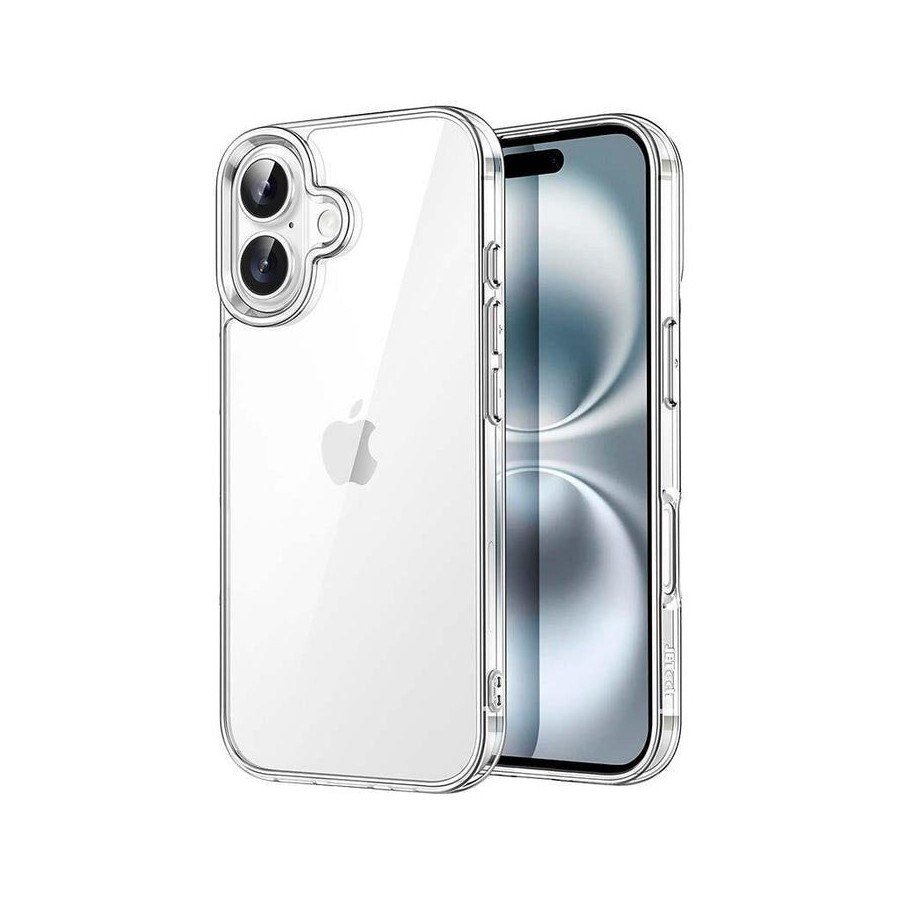 Funda antigolpes premium para iphone 16 plus 6.7" acrílico anti-amarillo transparente
