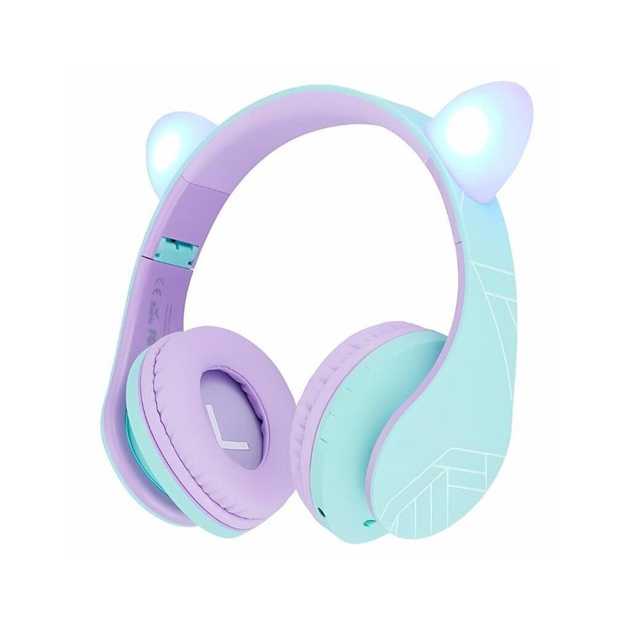 Auriculares  powerlocus p2 kids turquesa/violeta  inalámbricos para niños