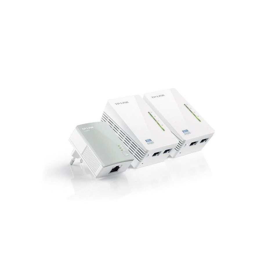 Tp link plc tl-wpa4220t kit wifi 300mbps 2 puertos rj45  kit 3 unid.  av500