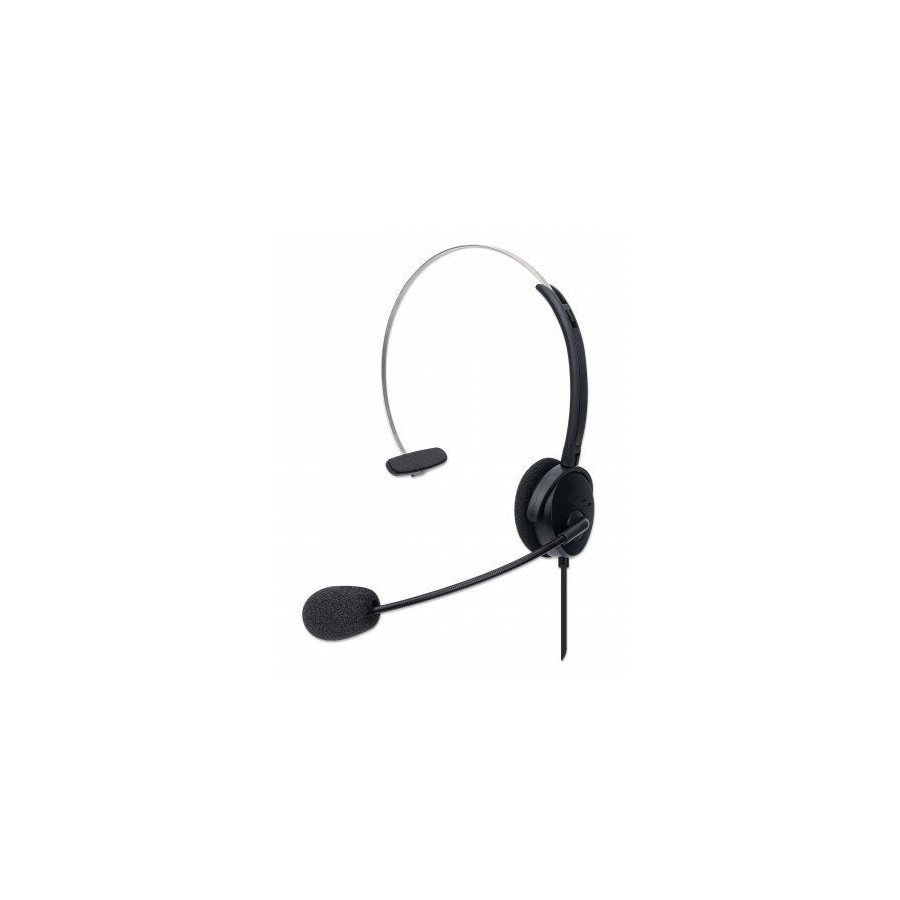 Auriculares  manhattan usb mono over-ear usb-a-mecker negro