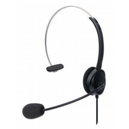 Auriculares  manhattan usb mono over-ear usb-a-mecker negro