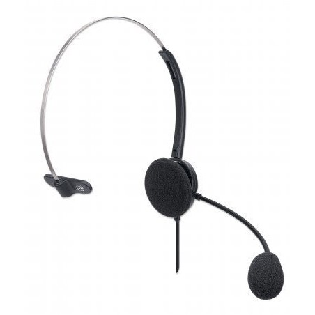 Auriculares  manhattan usb mono over-ear usb-a-mecker negro