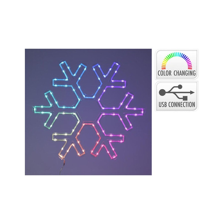 Adorno led cristal hielo, rgb, 90 leds, conexión usb. basics