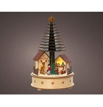 Casita microled con arbol navidad, con música y movimiento, 15x25cm. lumineo