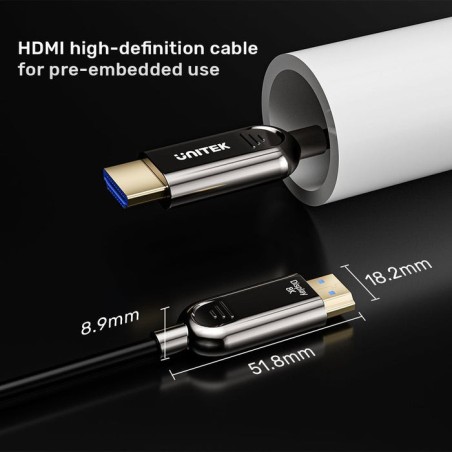 Cable óptico hdmi 2.1 aoc unitek c11085gy01-30m