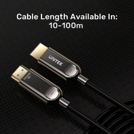 Cable óptico hdmi 2.1 aoc unitek c11085gy01-30m