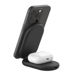 Base de carga inalambrica 2 en 1 belkin wiz028vfbk magnetica qi2 15w plegable negro