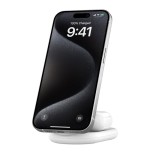 Base de carga inalambrica 2 en 1 belkin wiz028vfwh magnetica qi2 15w plegable blanca
