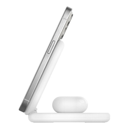 Base de carga inalambrica 2 en 1 belkin wiz028vfwh magnetica qi2 15w plegable blanca