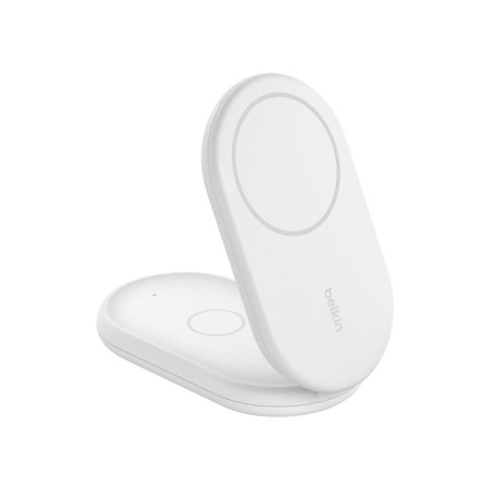 Base de carga inalambrica 2 en 1 belkin wiz028vfwh magnetica qi2 15w plegable blanca