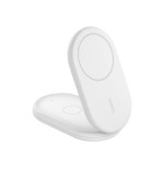 Base de carga inalambrica 2 en 1 belkin wiz028vfwh magnetica qi2 15w plegable blanca