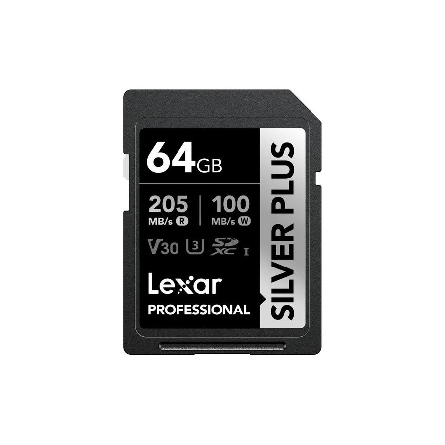 Lexar sdxc 64gb professional silver plus uhs-i u3 a2 4k v30