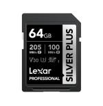 Lexar sdxc 64gb professional silver plus uhs-i u3 a2 4k v30