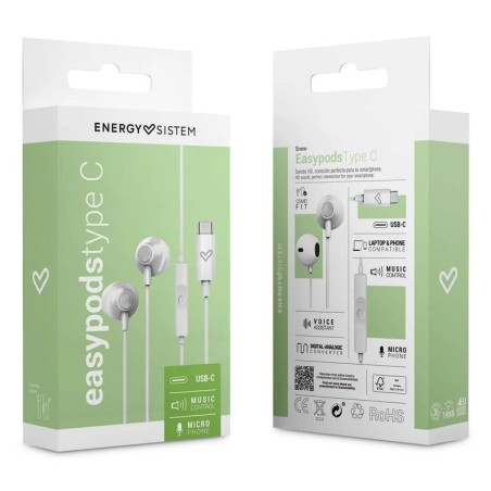 Energy sistem auriculares easypods type c snow