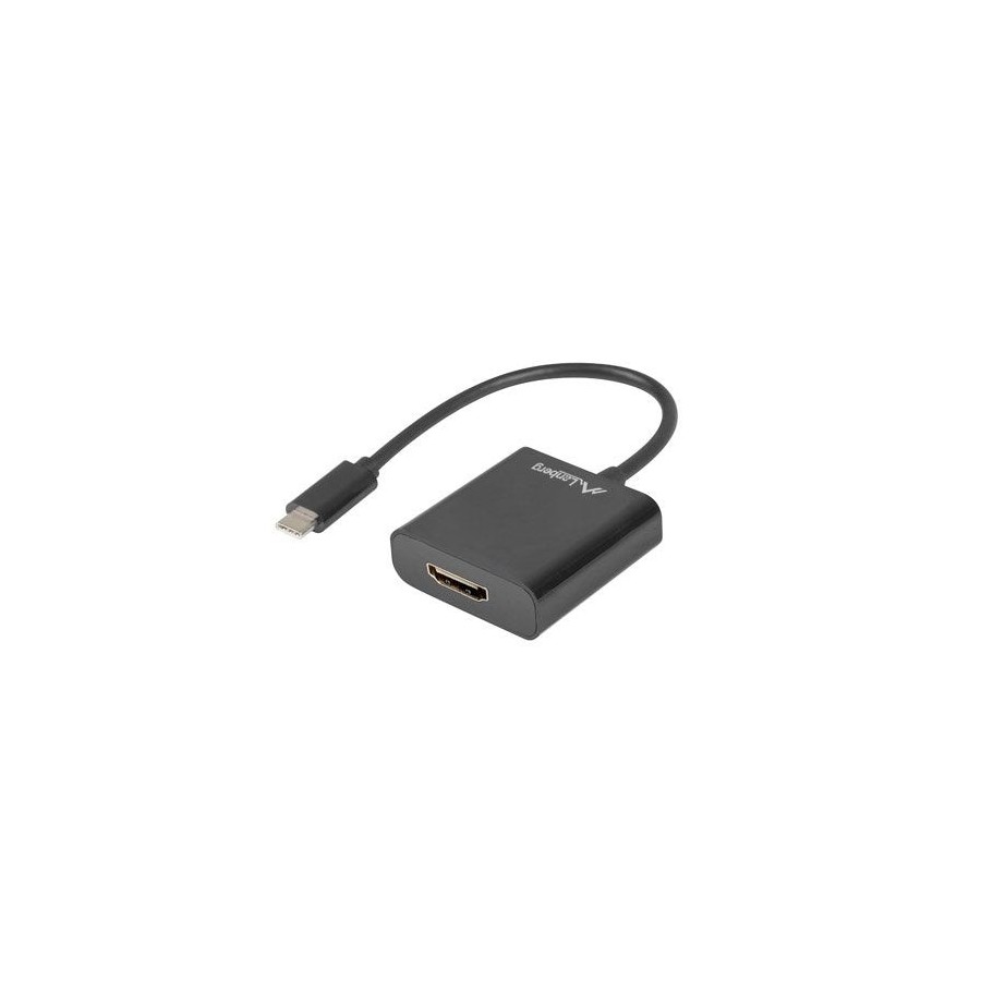 Adaptador lanberg ad-uc-hd-01 usb tipo-c macho a hdmi hembra resolución hasta 1920*1200 15cm longitud