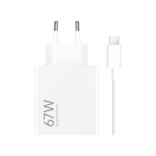 Cargador xiaomi 67w hypercharge combo (type-a) 1xusb + cable usb tipo-c 67w