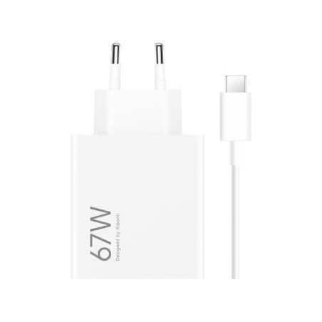 Cargador xiaomi 67w hypercharge combo (type-a) 1xusb + cable usb tipo-c 67w
