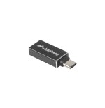 Adaptador usb lanberg ad-uc-ua-02 conector tipo usb-a 3.1 hembra a usb-c 3.1 macho negro